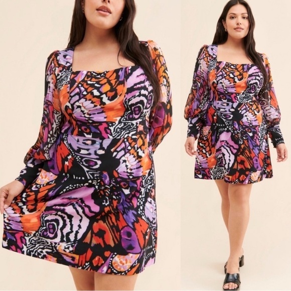 Anthropologie Dresses & Skirts - Anthropologie Hutch Elaine long-sleeve square-neck mini dress 16